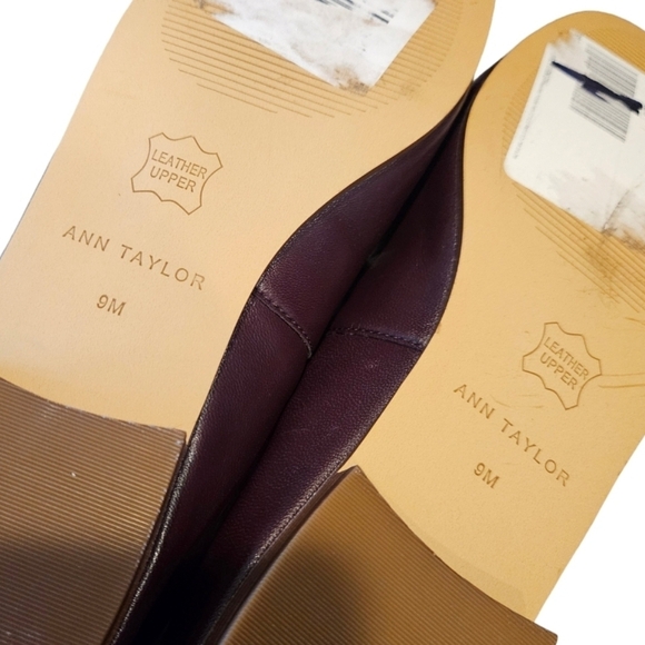 NEW! ANN TAYLOR Chain Accent Deep Burgandy Leather Loafers 9. - Picture 7 of 8